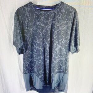 Men's Performance Grey Marble-Print Tee